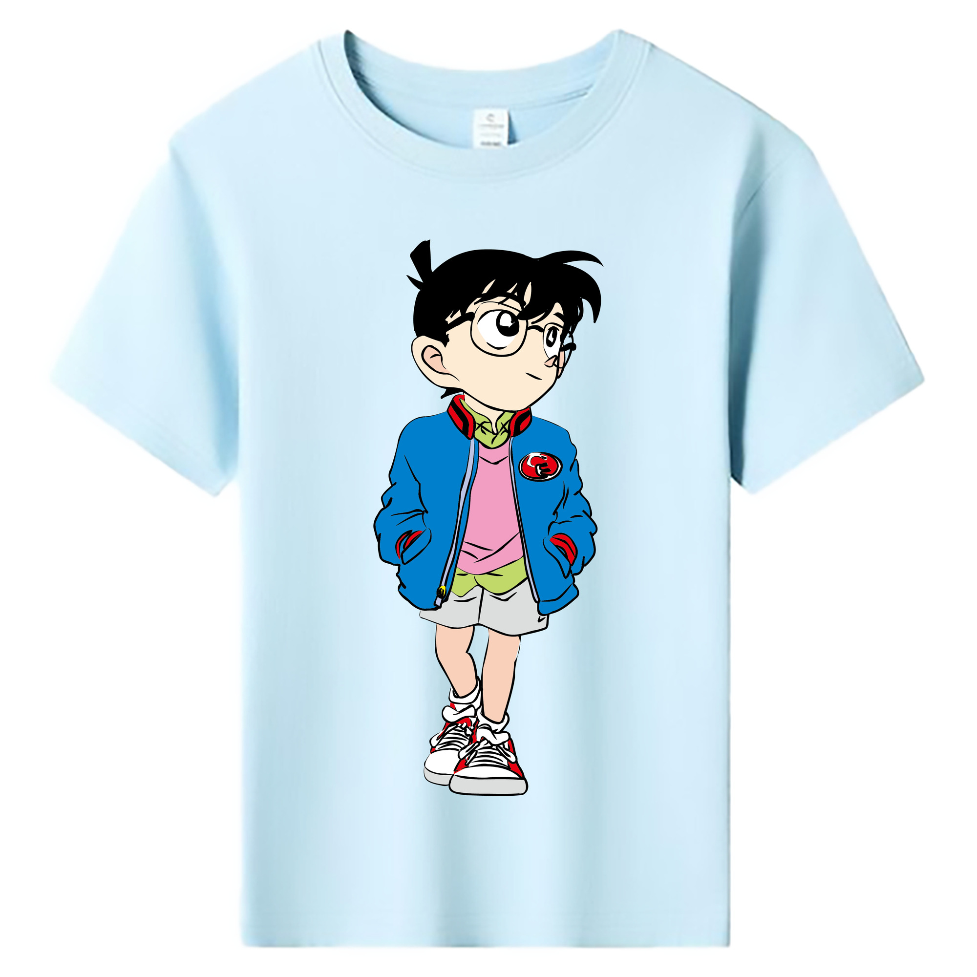 （画像用） 名探偵コナン 江戸川 コナン Detective Conan Conan Edogawa 綿100％キッズTシャツ（フロントプリント）